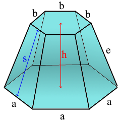 Pyramid Frustum Calculation, calculator and formula