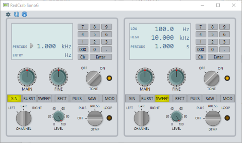 write test tone generator program